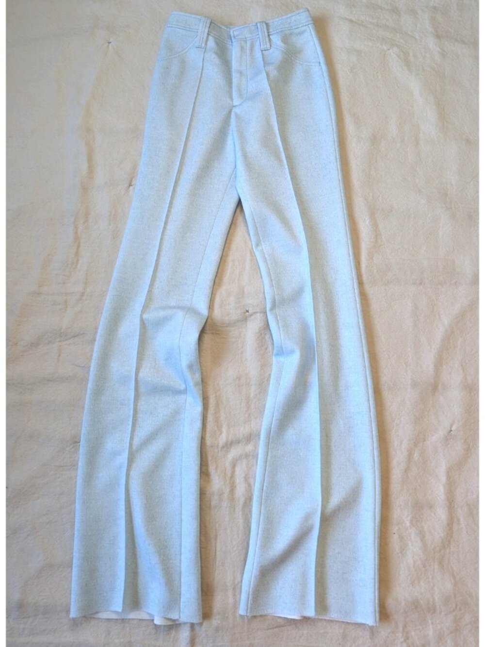 H Bar C Vintage 60s 70s Women's Polyknit Western Dress Flares UnHemmed Tomboy 25
